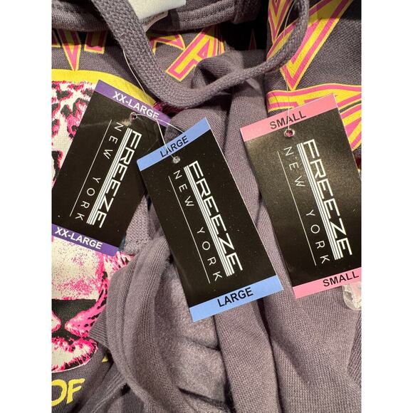 UNISEX Def Leppard Rock of Ages Charcoal Hoodie Pink Leopard - Small - NWT - Picture 7 of 9